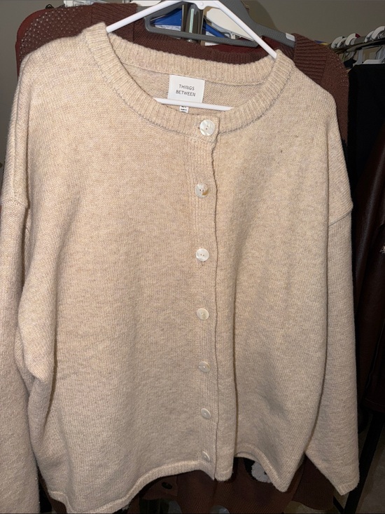 Things Between Sweaters - Things Between Cream Button Cardigan